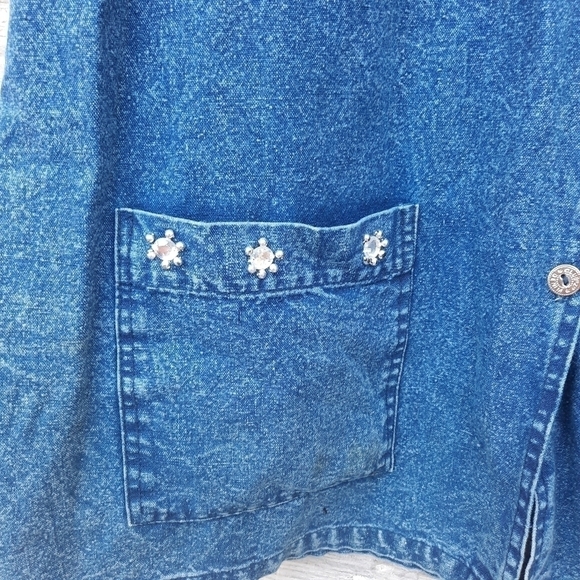 🌟 Vintage Club Z Denim acid washed shirt size large - Picture 3 of 6